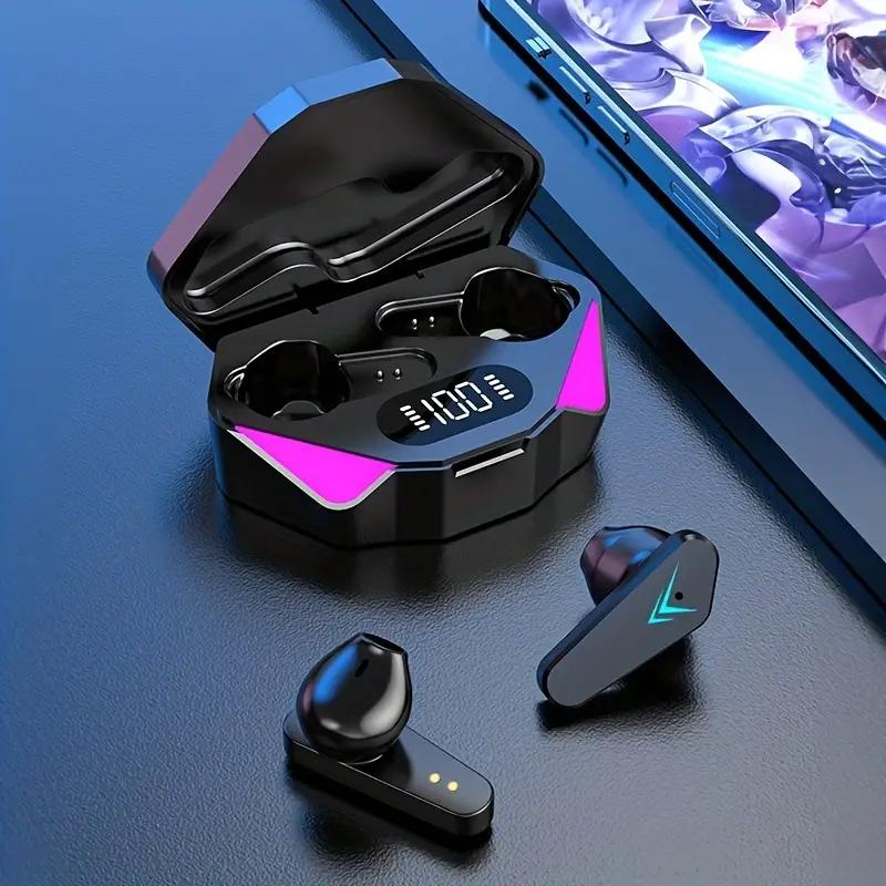 True Wireless Earbuds with Touch Control, Wireless Charging Case, Built-in Mic, and In-Ear Design for Gaming and Video