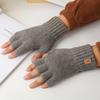 Knitted Thick Thermal Half Finger Gloves Women Men Winter Outdoor Driving Fingerless Glove Touchscreen Mittens