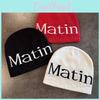 Streetwear Letter Matin Knitted Beanie Warmth Ear Protection Cold Cap Seasons