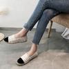 Fashion Women's Cloth Shoes Fashion Strip Plaid Tweed Straw Shoes Retro Flax Espadrilles Female Flats Slip-on Loafers Beach Casual Shoes