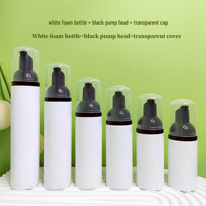 White Foaming Bottle for Eyelash Mousse, Toothpaste, or Facial Cleanser - Available In 30ml and 60ml with Press-to-Foam Dispenser and Brush.