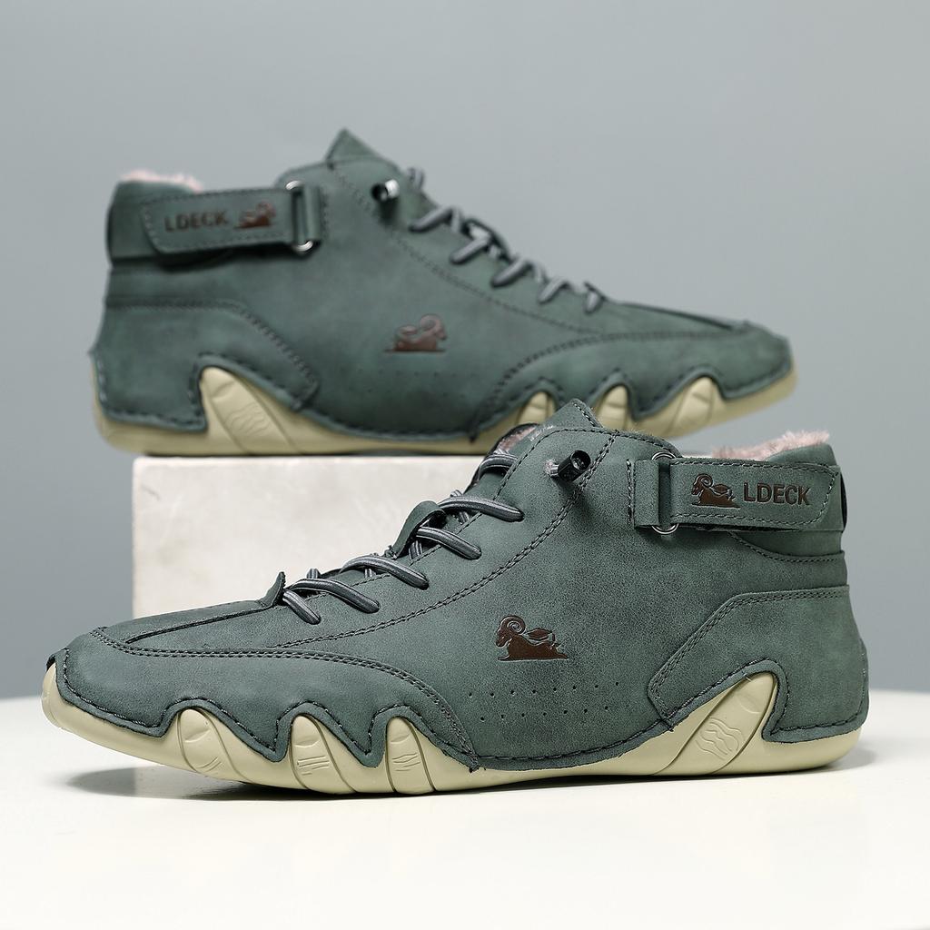 Popular Winter Velvet Martin Boots Large Size Octopus Men's Thermal Cotton Shoes High Top Men's Sports and Leisure Shoes