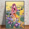Japanese Geisha Women Painting Anime Posters Printing Wall Art Oil Painting Murals Living Room Home Wall Decoration Pictures