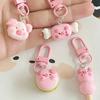 Resin Pink Pig Metal Keychain Pink Pig Pig Food Keychain Birthday Gifts