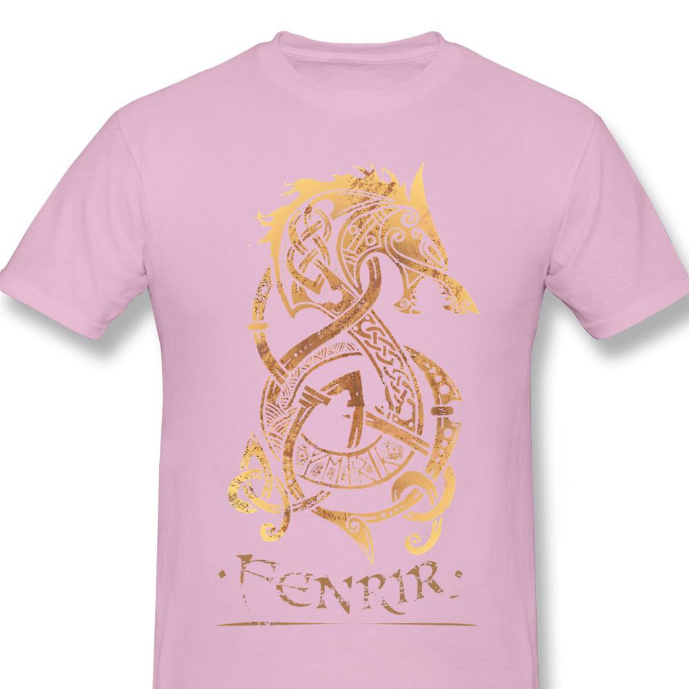 Men Anime Wolf Romantic Horror Film T-Shirt Fenrir The Nordic Monster Wolf 100% Cotton Tees Harajuku TShirt Fashion Streetwear