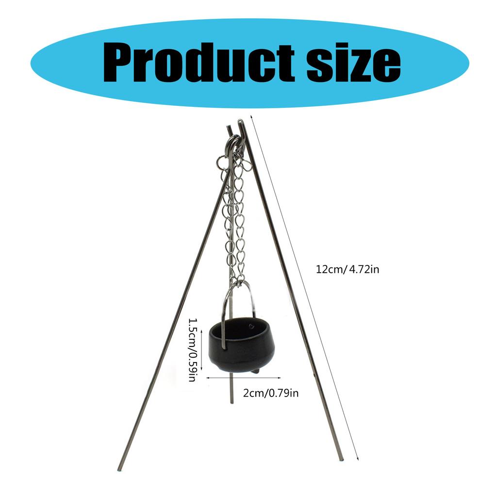 1:12 Scale Kitchenware Hanging Cauldron Pretend Play Kid Cookware Cauldron Realistic Dollhouses Cooking Cookware