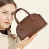 Genuine Leather Women's Vegetable Tanned Cowhide Boston Bowling Bag Niche Single Shoulder Crossbody Handbag