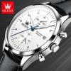 OLEVS Men's Watches Waterproof Leather Luminous Date Male Wristwatch Casual Luxury Sports Chronograph