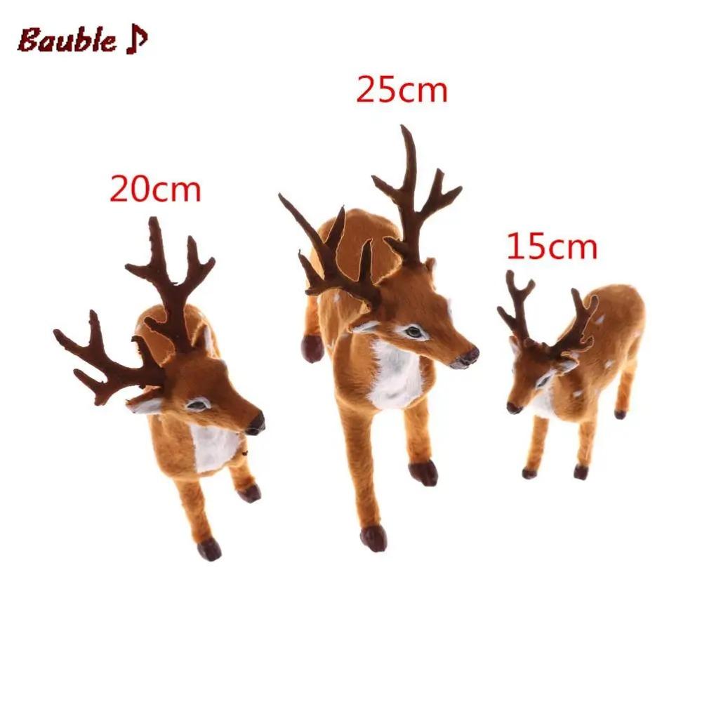 Simulation Christmas Deer Christmas Elk Plush Reindeer Christmas Decoration Fairy Garden Miniatures Props Doll Toy