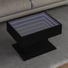 LED Coffee Table, Black, 70x50x45 Cm