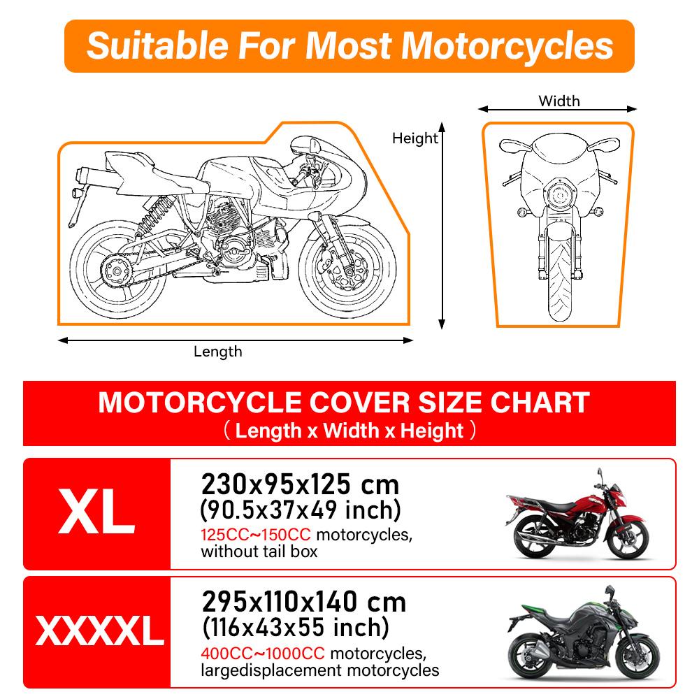 Motorcycle Cover Waterproof All Season Dustproof UV Protective With Lock For Motorbike Funda Outdoor Indoor Motocross Rain Cover