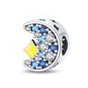 925 Sterling Sliver Blue Charms Camera Moon Glass Snowflake Beads Pendant Fit Bracelets Fine Diy Jewelry Making