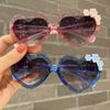 Girls Cute Heart Frame UV Protection Fashion Glasses For Outdoor Activities, Gift For Children, Kids Accessories