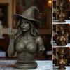 Halloween Middle Finger Witch Ornament Resin Women Bust Figurine Statue Sculpture Home Office Bookshelf Desktop Decoration Gag Gift