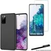 Tempered Glass for Samsung Galaxy S20 FE and Soft Protective Case Black with Toproduits® Stylus