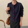 Autumn and Winter New Loose and Thin Round Neck Love Knitted Cardigan Women's Lazy Wind Sweater Jacket Top