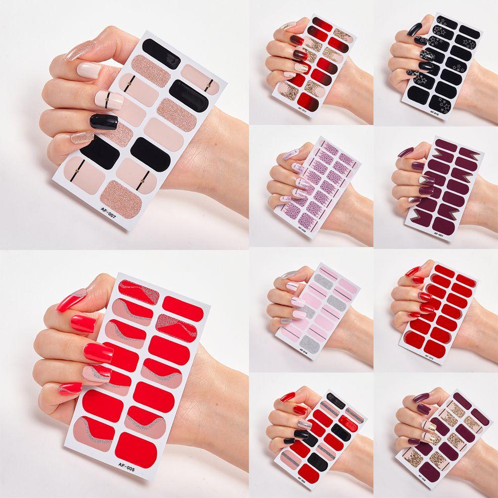 Girls Press On Nail Self Adhesive Nail Polish Strips Nail Art Decal Nail Stickers Full Nail Wraps
