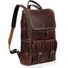 Full Grain Leather Backpack for Men - 17 Inch Laptop Bag - Vintage Travel Rucksack - Casual Daypack for Womens