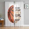 Comic Cartoon Basketball Sheer Curtain for Bedroom Tulle Voile Curtain for Kitchen Living Room Decor Window Treatment
