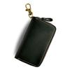Genuine Leather Smart Key Case for Men and YKK Card Car Women, Zipper, Carabiner, Storage, (Black)