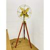 Vintage Style Brass Antique Tripod Fan With Stand Nautical Floor Fan Run