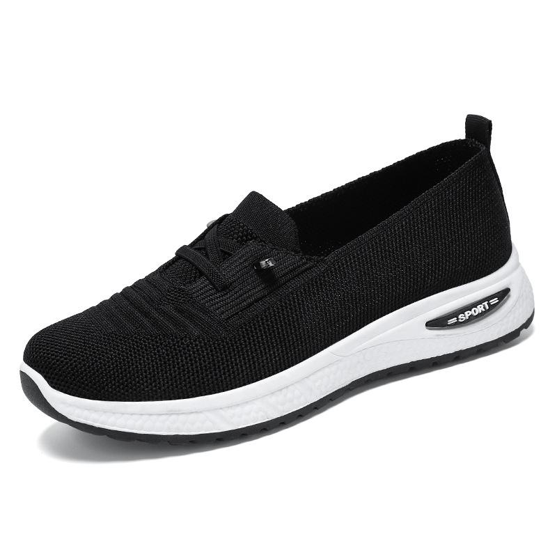 Women's Plus Size Flyknit Slip-On Shoes - Lightweight, Comfortable Low-Cut Mesh