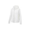 Li Ning Fitness Series Solid Color Hooded Fleece Cardigan Sweatshirt Women Sweatshirts Champagne-White AWDT802-1
