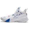 Comfortable Trendy Non-Slip Wear-Resistant Mid-Top Basketball Shoes Men Sneakers White Blue ABPU055-1