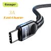 Essager USB Type C Cable For Samsung Xiaomi Mi 3A Fast Charging USB-C Cable Mobile Phone Charger USBC Type-C Data Wire Cord 3m