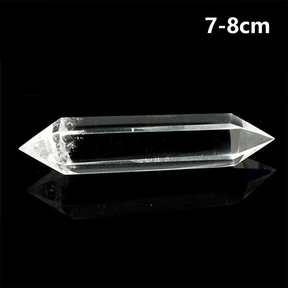 Gift Healing Stone Home Decoration Clear Crystal Obelisk Double-pointed Hexagonal Wand White Quartz
