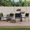 VidaXL Garden Dining Set 5 Pcs Cushions Wicker Steel 3187025