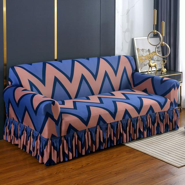 1 /2 /3 /4 Seat Geometric Sofa Cover Stretch Sofa Cover For Living Room L Shaped Chaise Longue Couch Slipcovers Furniture Protector