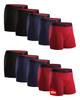 DANISH ENDURANCE Men's Bamboo Boxer Briefs, 6 or 10 Pairs, Multicolor (4 Navy Blue, 3 Black, 3 Red), 2XL