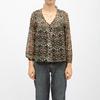 Women's Khaki Graphic Print V-neck Blouse Cyrielle