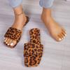 Европейские и американские тапочки больших размеров, лето 2024 г., новые квадратные тапочки с леопардовым принтом, универсальные пляжные тапочки с плоской подошвой