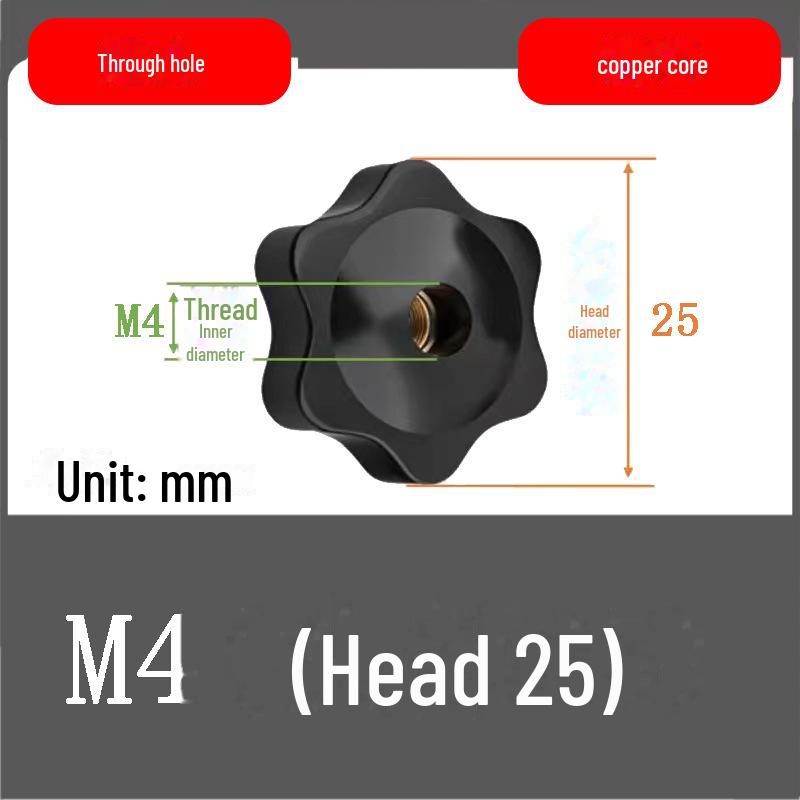 Plum Handle Nut Head Hand Screw for Through/Blind Holes, Sizes M4-M12