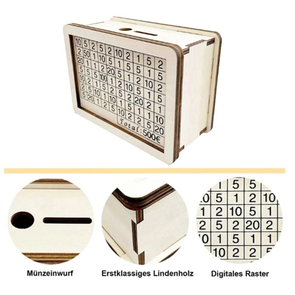 Wooden Money Box Handmade Money Saving Box Home Use Piggy Bank  Helps The Habit of Saving