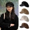 Windproof Beret Hat Cotton Newsboy Hats Retro Painter Octagonal Cap  for Women