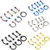 Mixed 8Pcs 16G Stainless Steel Helix Piercing Jewelry Ear Eyebrow Nose Lip Rings