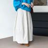 Causal Pleated High Waist Mid Length Skirt Women's Loose Vintage Solid Color Simplicity Skirts Spring Versatile Daily Clothes