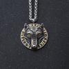 Hot Sale 316L Skull Fire Viking Hugin Munin Runes Fashion Jewelry Pendant Necklace Stainless Steel Wolf Symbol Men Accessories