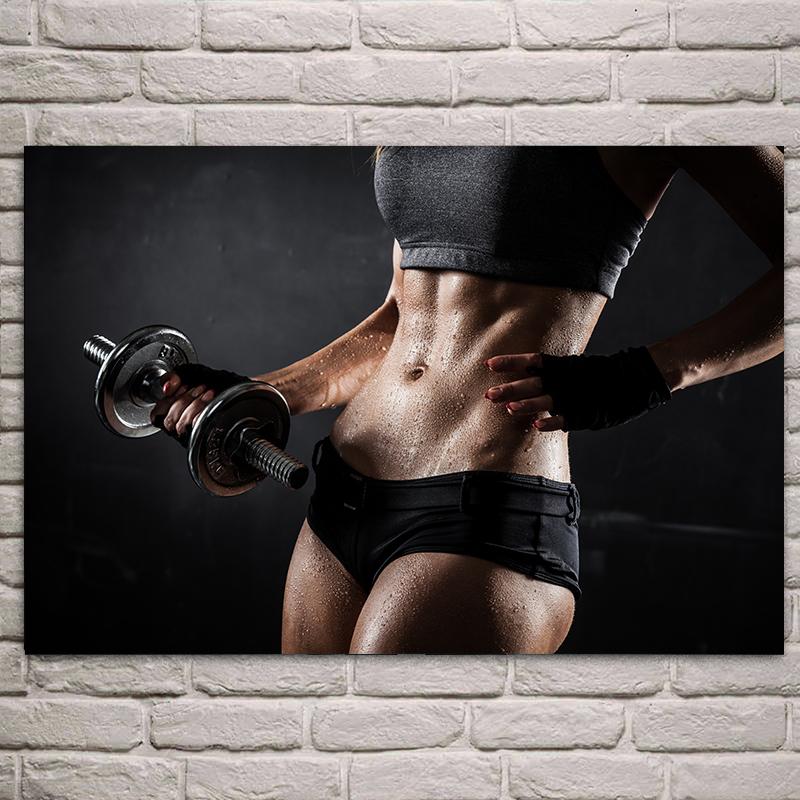 Modern Gym Fitness Canvas Painting Bodybuilding Character Wall Art Poster Sexy Men Women Muscle Wall Picture Mural Cuadros