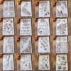 1pc Stencil Templates Cute Cartoon Animal Floral Hollow Drawing Stencil Layering Wall Painting DIY Scrapbooking Journal Decor