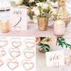 20pcs Heart Shape Metal Photo Clip Stands Wedding Table Number Name Place Card Holder for Birthday Party Decor Home Message Sign