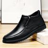 Fashion Genuine Leather Mens Chelsea Boots High Quality Slip-on Male Ankle Boots Fashion Warm Plush Fur Winter Footwear Comfy Snow Shoes