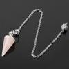 Stone Rose Quartz Gemstone Rock Conical Pendulum Amulet Reiki Pendulum Pendant Healing Crystal