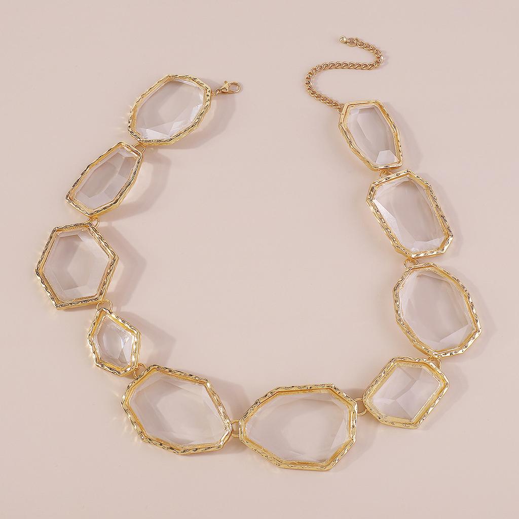 Tooxika Cross-border Trend Jewelry Personality Fashion Exaggerated Geometric Resin Colour Earrings Necklace