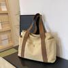 Preppy Style Shoulder Bag Women Large Capacity HandBag Casual Versatile Solid Canvas Bag Student Commuting Square Bag