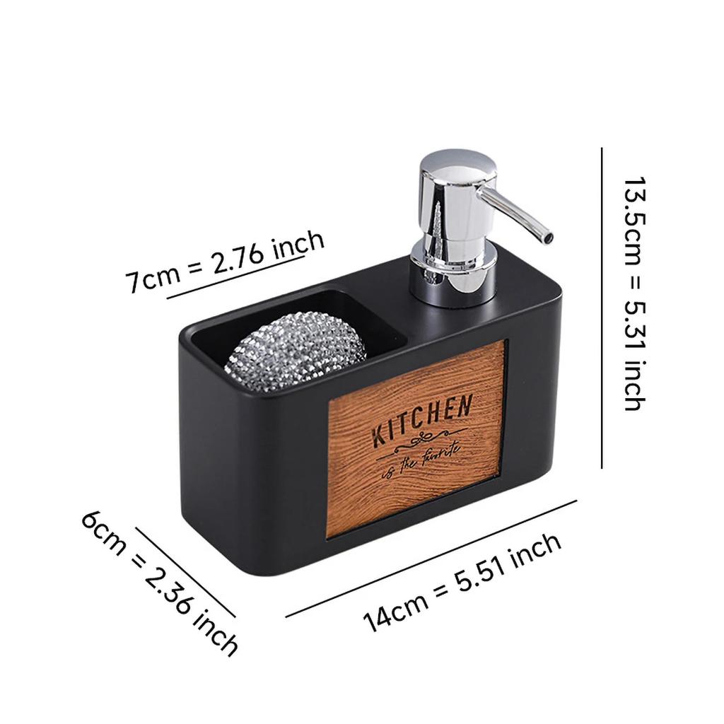 Кухонный дозатор для мыла с подставкой для губки, дозатор для жидкого мыла для рук и посуды для кухонной раковины, дозатор для мыла для рук для ванной комнаты