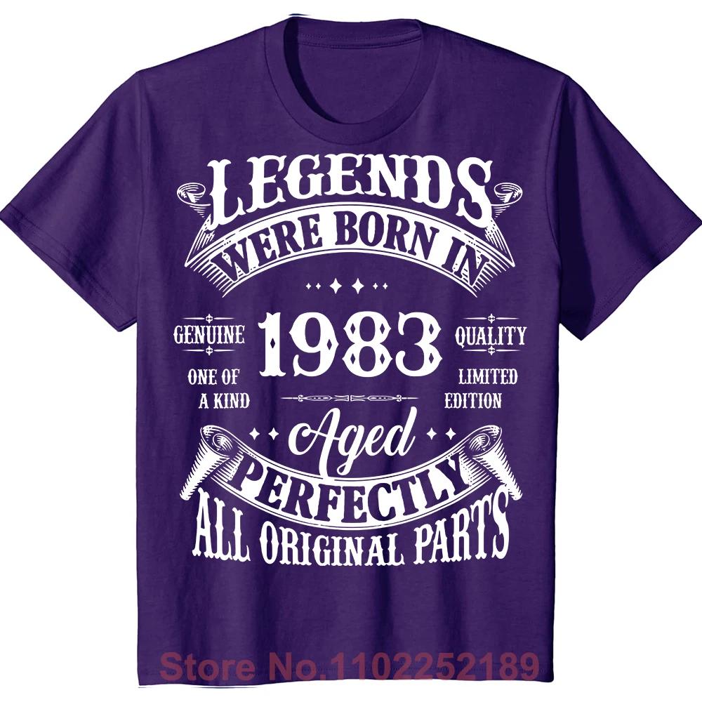 40th Vintage Legends Born In 1983 40 Years Old T Shirts Graphic Cotton Streetwear Short Sleeve Birthday Gifts